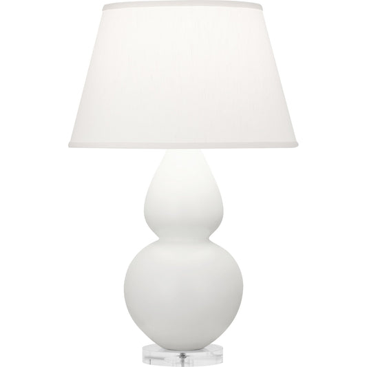 Robert Abbey  Matte Lily Double Gourd Table Lamp in Matte Lily Glazed Ceramic with Lucite Base MLY62