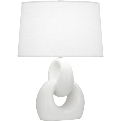 Robert Abbey  Matte Lily Fusion Table Lamp in Matte Lily Glazed Ceramic with Polished Nickel Accents MLY81