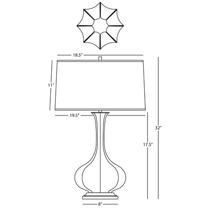 Robert Abbey  Matte Lily Pike Table Lamp in Matte Lily Glazed Ceramic MLY94