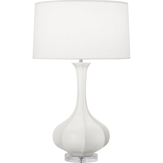 Robert Abbey  Matte Lily Pike Table Lamp in Matte Lily Glazed Ceramic with Lucite Base MLY96