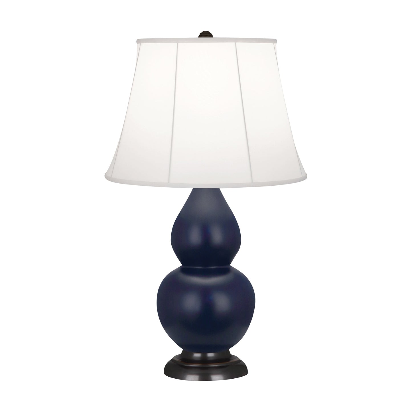 Robert Abbey  Matte Midnight Blue Small Double Gourd Accent Lamp in Matte Midnight Blue Glazed Ceramic with Bronze Finished Accents MMB11