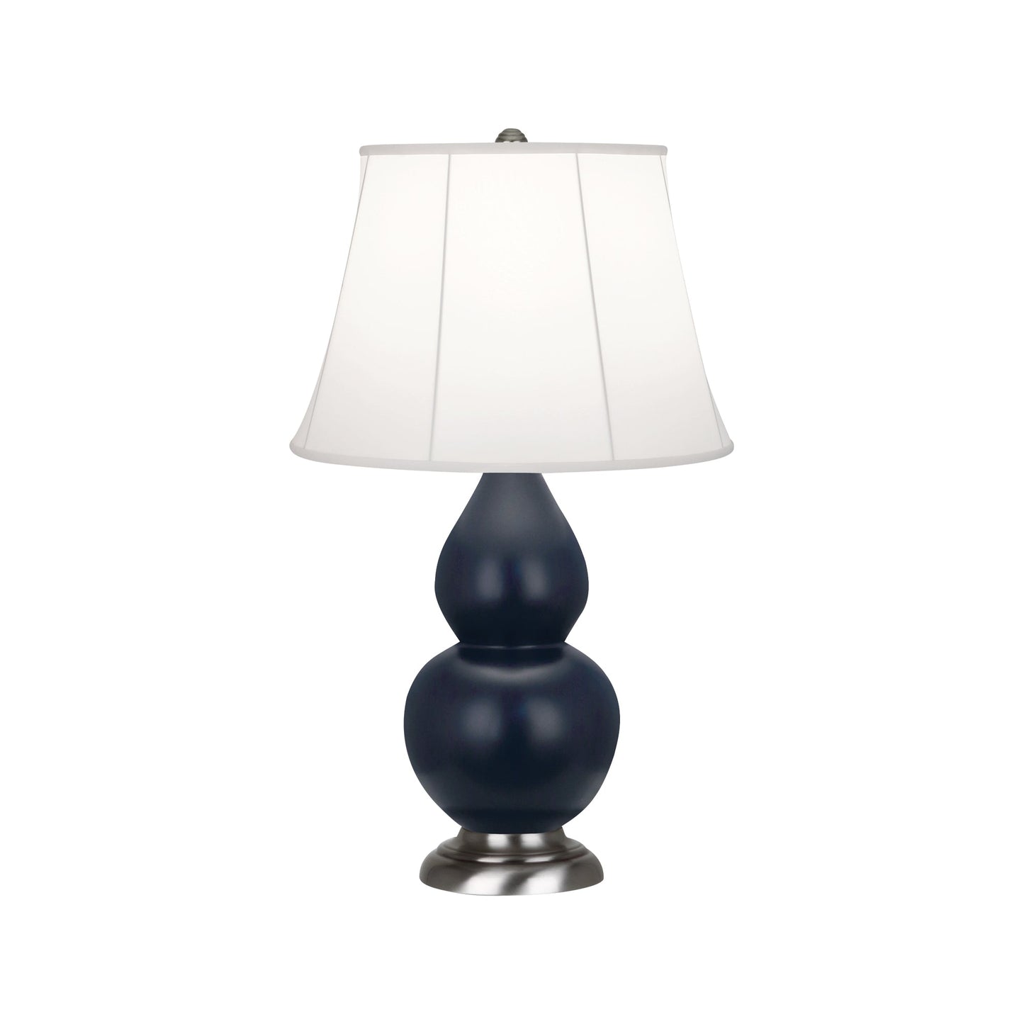 Robert Abbey  Midnight Small Double Gourd Accent Lamp in Matte Midnight Blue Glazed Ceramic with Antique Silver Finished Accents MMB12