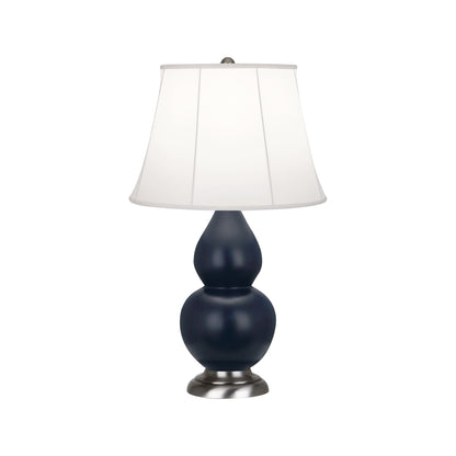 Robert Abbey  Midnight Small Double Gourd Accent Lamp in Matte Midnight Blue Glazed Ceramic with Antique Silver Finished Accents MMB12