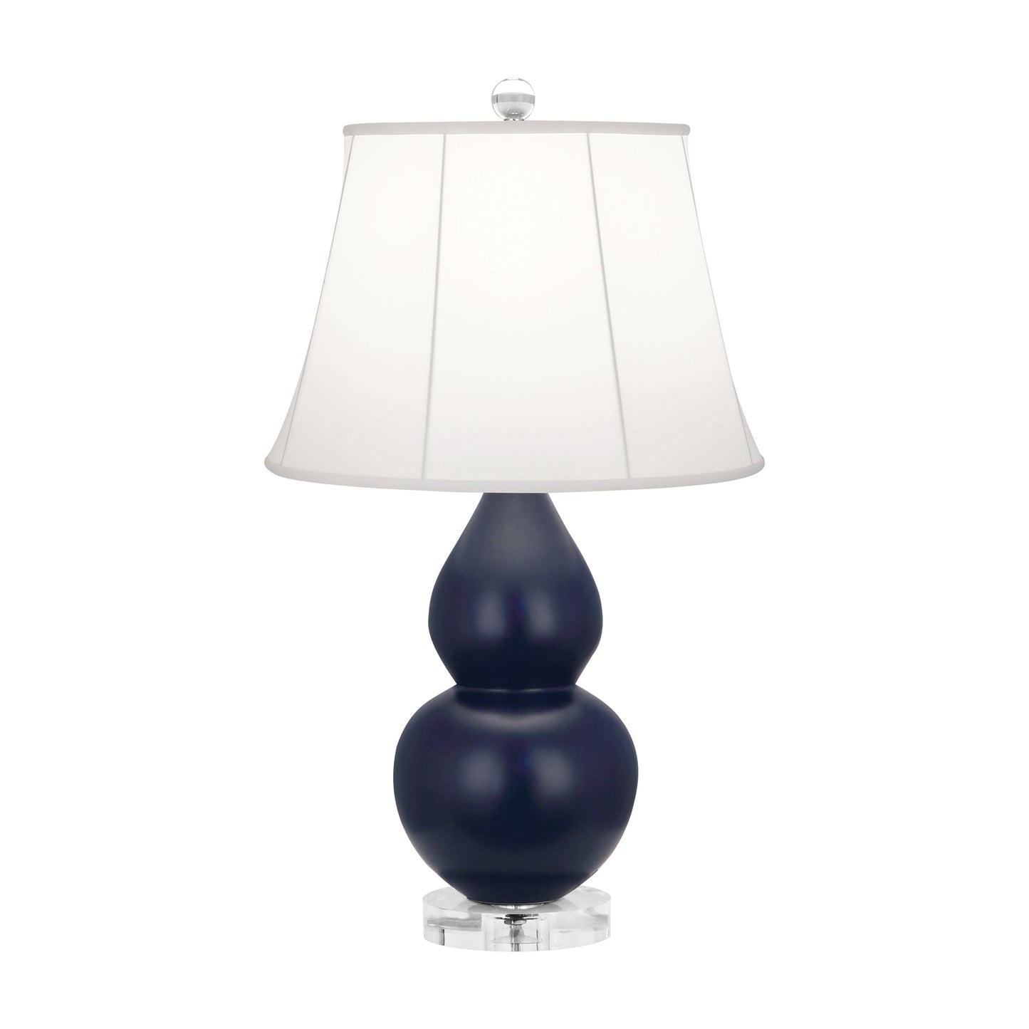 Robert Abbey  Matte Midnight Blue Small Double Gourd Accent Lamp in Matte Midnight Blue Glazed Ceramic with Lucite Base MMB13