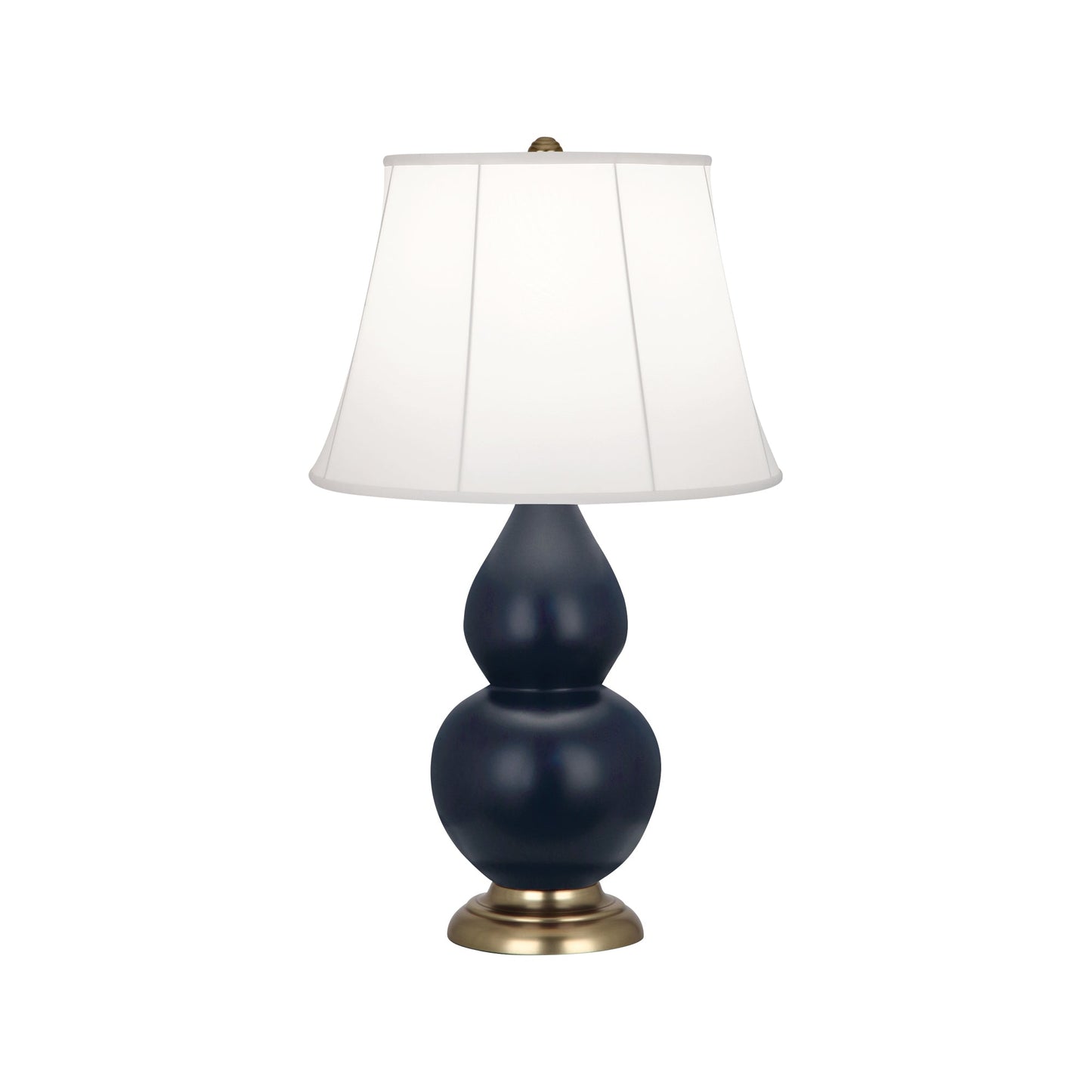 Robert Abbey  Matte Midnight Blue Small Double Gourd Accent Lamp in Matte Midnight Blue Glazed Ceramic with Antique Brass Finished Accents MMB14