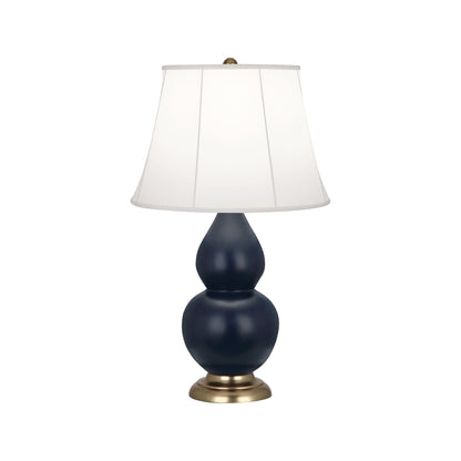 Robert Abbey  Matte Midnight Blue Small Double Gourd Accent Lamp in Matte Midnight Blue Glazed Ceramic with Antique Brass Finished Accents MMB14