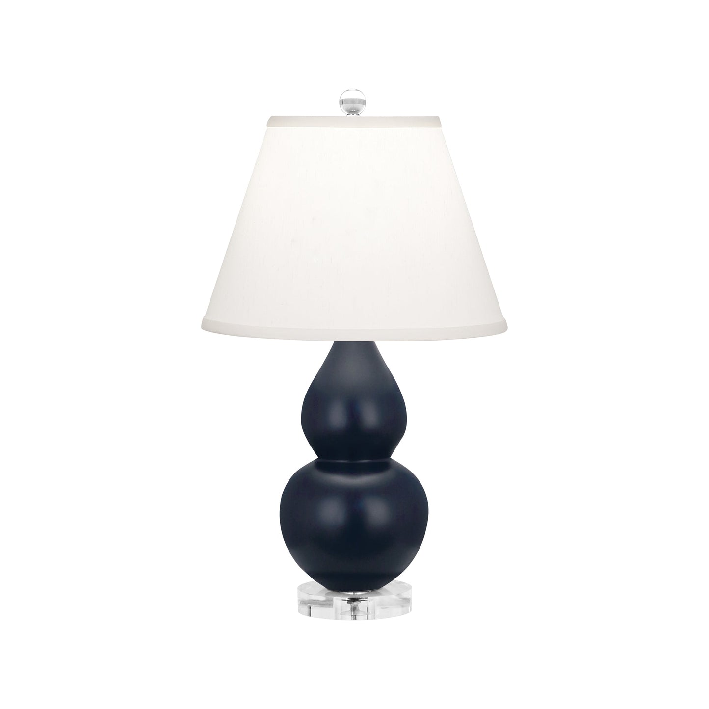 Robert Abbey  Matte Midnight Blue Small Double Gourd Accent Lamp in Matte Midnight Blue Glazed Ceramic with Lucite Base MMB53