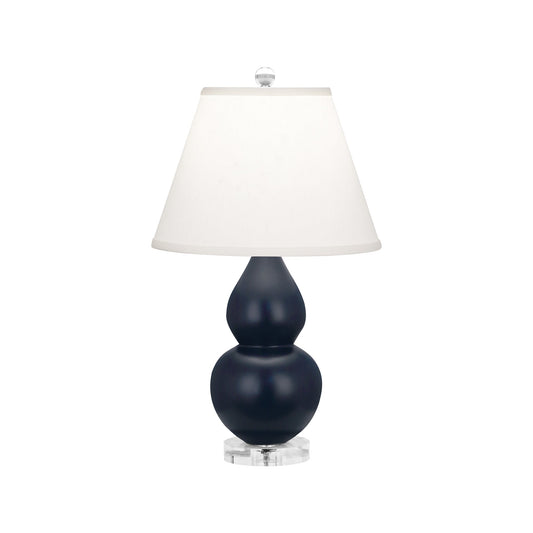 Robert Abbey  Matte Midnight Blue Small Double Gourd Accent Lamp in Matte Midnight Blue Glazed Ceramic with Lucite Base MMB53