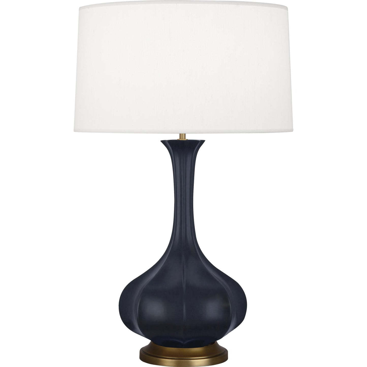 Robert Abbey  Matte Midnight Blue Pike Table Lamp in Matte Midnight Blue Glazed Ceramic with Aged Brass Accents MMB94