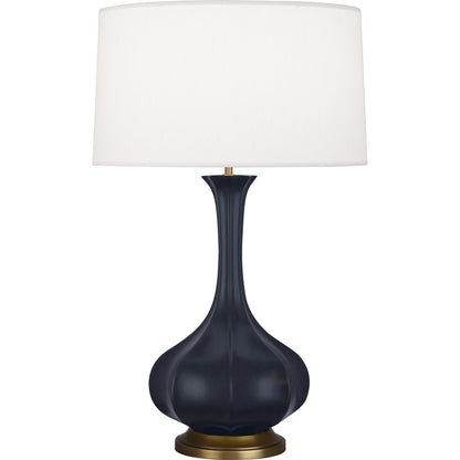 Robert Abbey  Matte Midnight Blue Pike Table Lamp in Matte Midnight Blue Glazed Ceramic with Aged Brass Accents MMB94