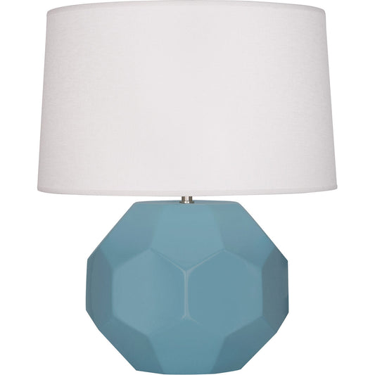 Robert Abbey  Matte Steel Blue Franklin Table Lamp in Matte Steel Blue Glazed Ceramic MOB01