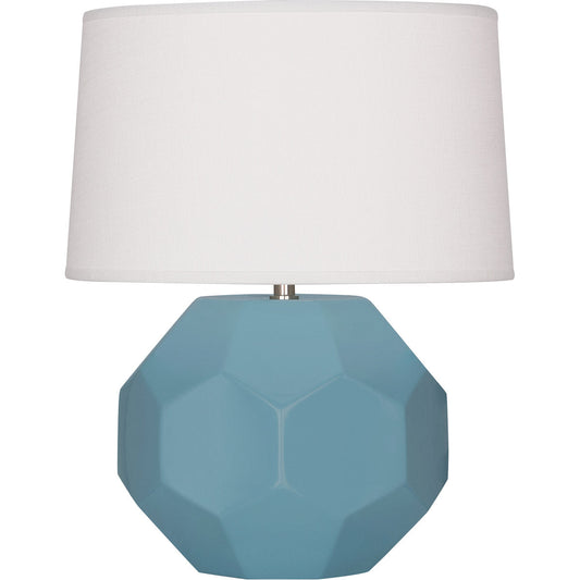 Robert Abbey  Matte Steel Blue Franklin Accent Lamp in Matte Steel Blue Glazed Ceramic MOB02