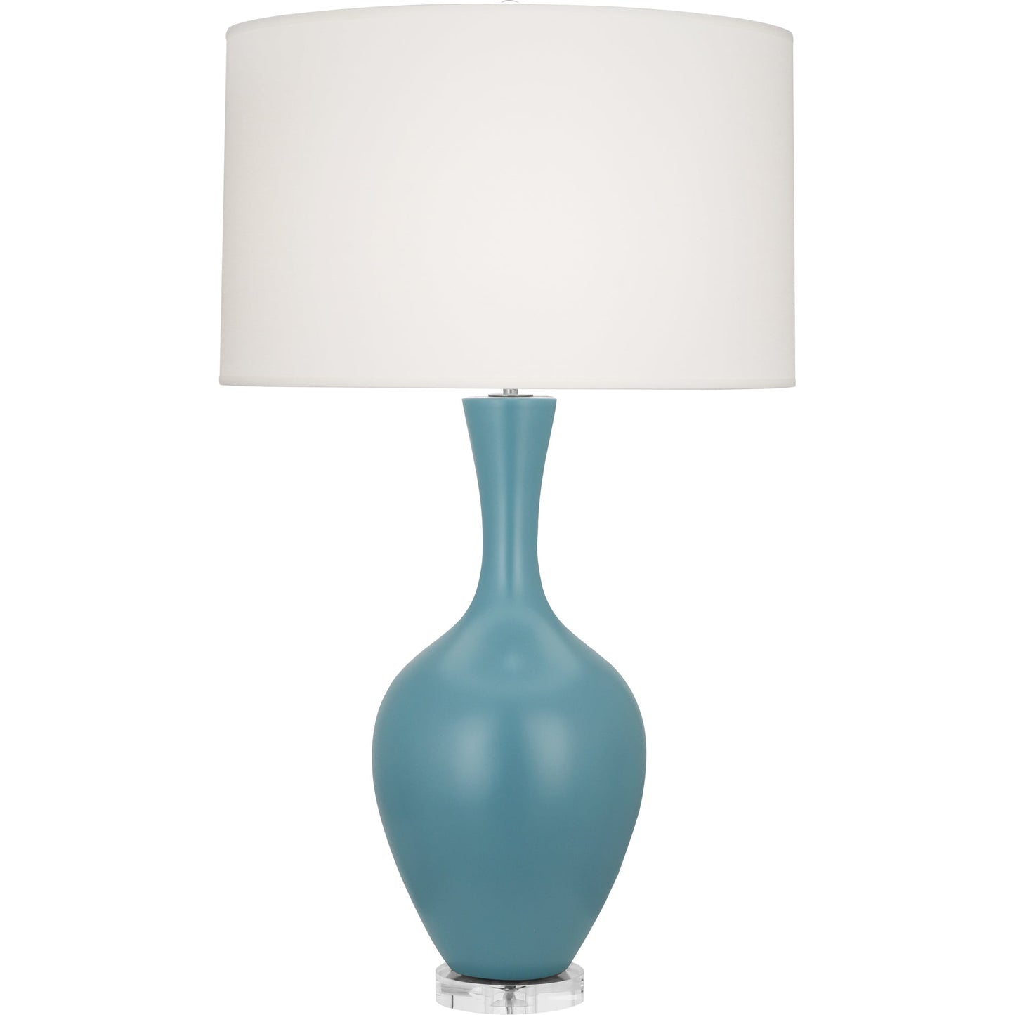 Robert Abbey  Matte Steel Blue Audrey Table Lamp in Matte Steel Blue Glazed Ceramic MOB80