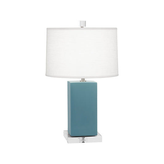 Robert Abbey  Matte Steel Blue Harvey Accent Lamp in Matte Steel Blue Glazed Ceramic MOB90