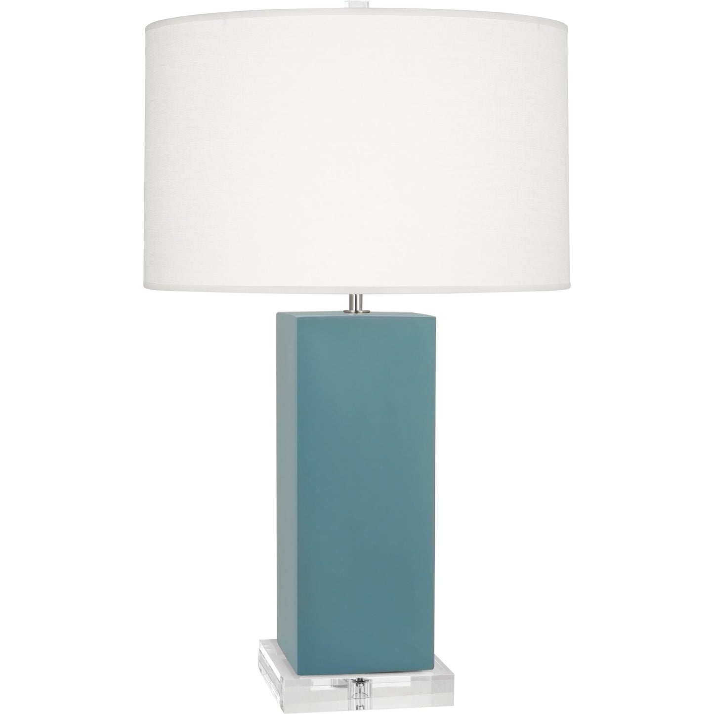 Robert Abbey  Matte Steel Blue Harvey Table Lamp in Matte Steel Blue Glazed Ceramic MOB95