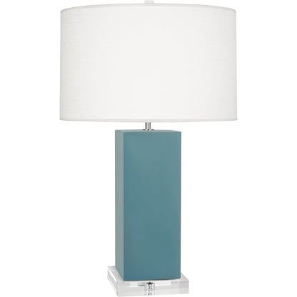 Robert Abbey  Matte Steel Blue Harvey Table Lamp in Matte Steel Blue Glazed Ceramic MOB95