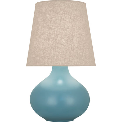 Robert Abbey  Matte Steel Blue June Table Lamp in Matte Steel Blue Glazed Ceramic MOB98