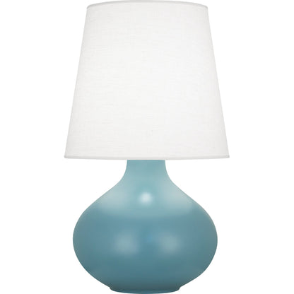 Robert Abbey  Matte Steel Blue June Table Lamp in Matte Steel Blue Glazed Ceramic MOB99