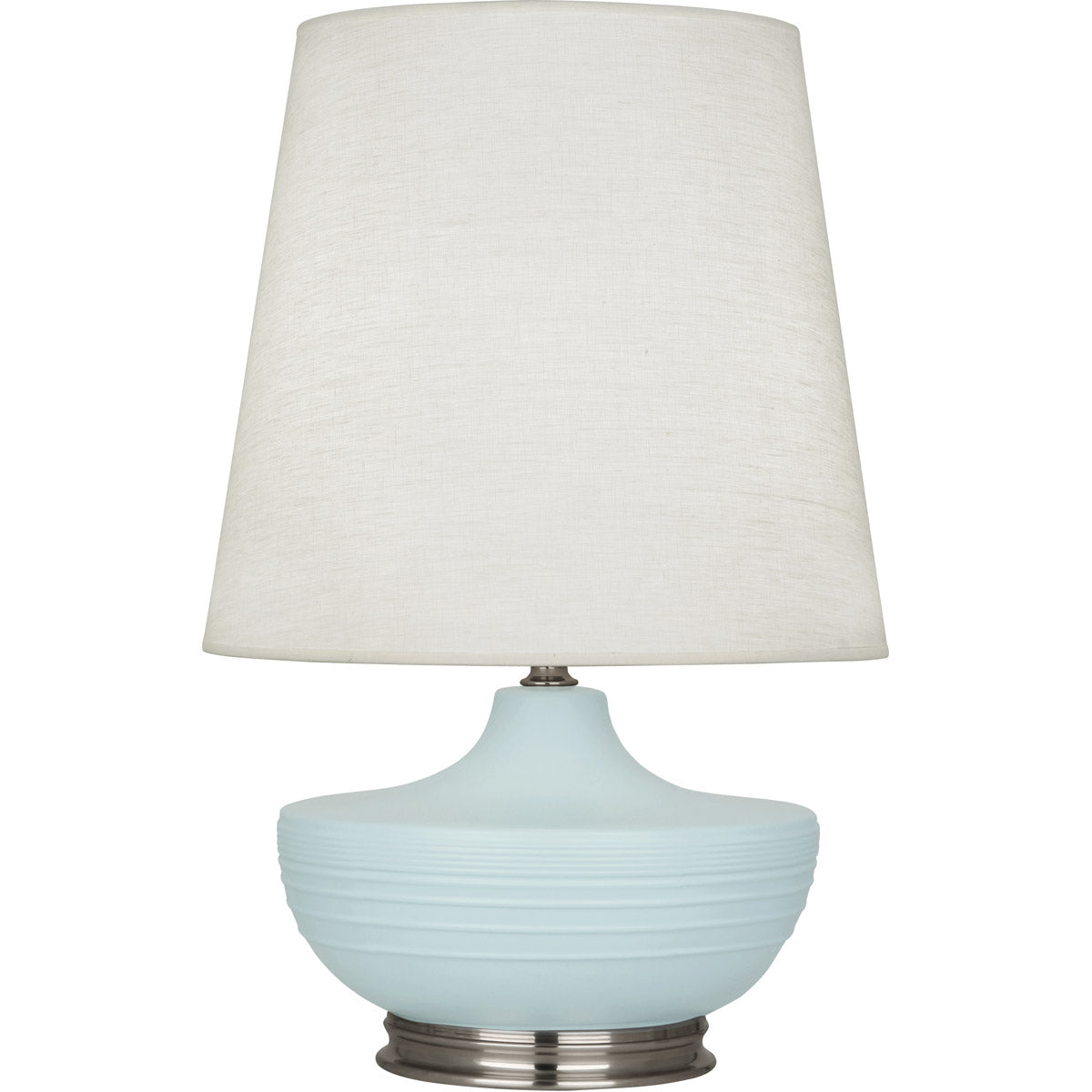 Robert Abbey  Michael Berman Matte Sky Blue Michael Berman Nolan Table Lamp in Matte Sky Blue Glazed Ceramic with Dark Antique Nickel Accents MSB23