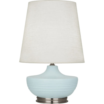 Robert Abbey  Michael Berman Matte Sky Blue Michael Berman Nolan Table Lamp in Matte Sky Blue Glazed Ceramic with Dark Antique Nickel Accents MSB23