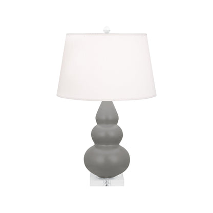 Robert Abbey  Matte Smoky Taupe Small Triple Gourd Accent Lamp in Matte Smoky Taupe Glazed Ceramic with Lucite Base MST33