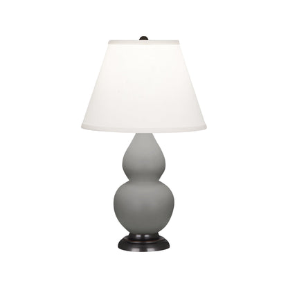 Robert Abbey  Matte Smoky Taupe Small Double Gourd Accent Lamp in Matte Smoky Taupe Glazed Ceramic With Bronze Finished Accents MST51