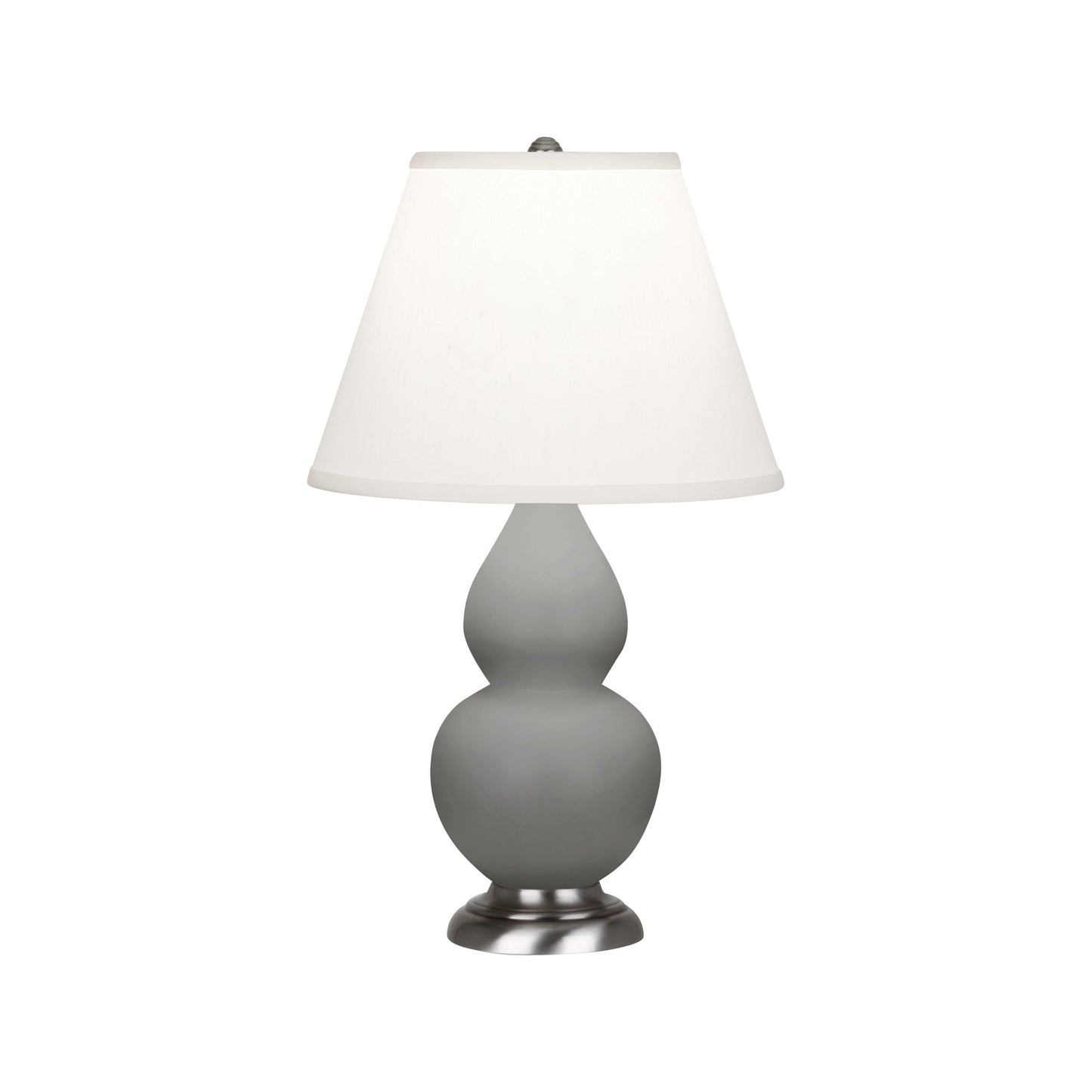 Robert Abbey  Matte Smoky Taupe Small Double Gourd Accent Lamp in Matte Smoky Taupe Glazed Ceramic with Antique Silver Finished Accents MST52