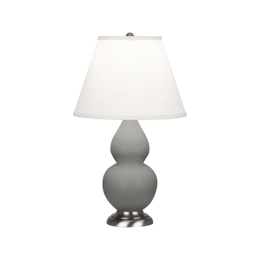 Robert Abbey  Matte Smoky Taupe Small Double Gourd Accent Lamp in Matte Smoky Taupe Glazed Ceramic with Antique Silver Finished Accents MST52