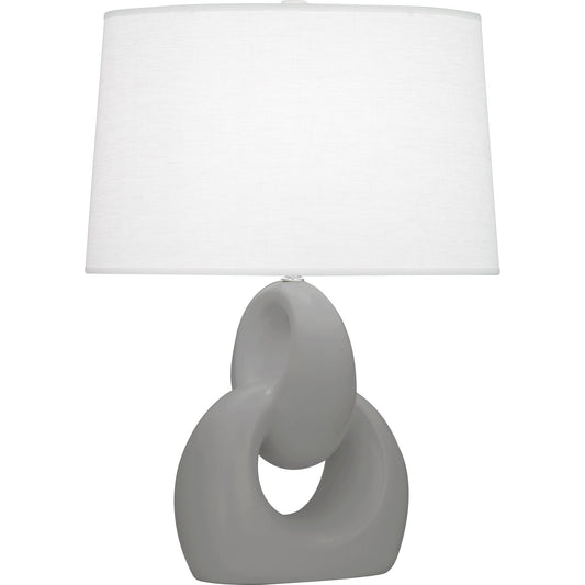 Robert Abbey  Matte Smoky Taupe Fusion Table Lamp in Matte Smoky Taupe Glazed Ceramic with Polished Nickel Accents MST81