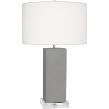 Robert Abbey  Matte Smoky Taupe Harvey Table Lamp in Matte Smoky Taupe Glazed Ceramic MST95