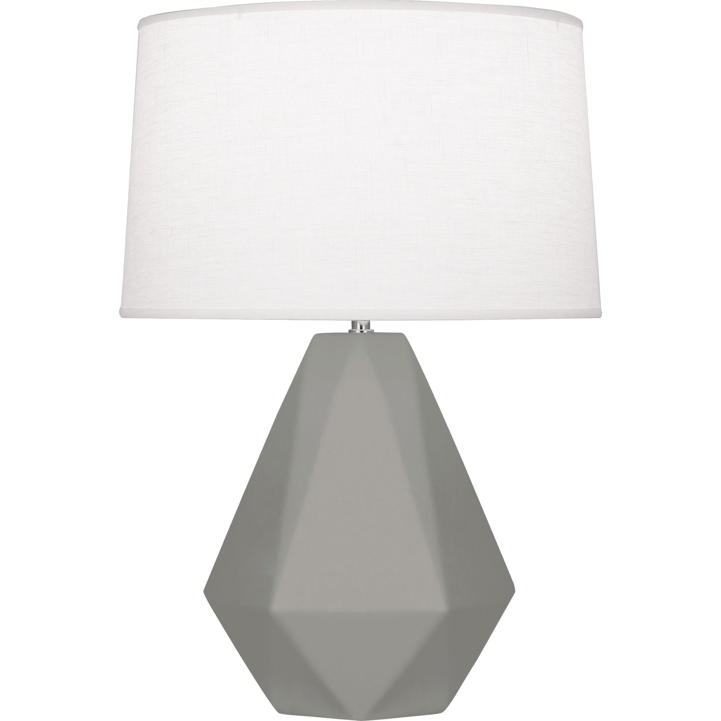 Robert Abbey  Matte Smoky Taupe Delta Table Lamp in Matte Smoky Taupe Glazed Ceramic with Polished Nickel Accents MST97