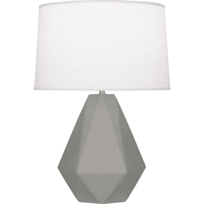 Robert Abbey  Matte Smoky Taupe Delta Table Lamp in Matte Smoky Taupe Glazed Ceramic with Polished Nickel Accents MST97