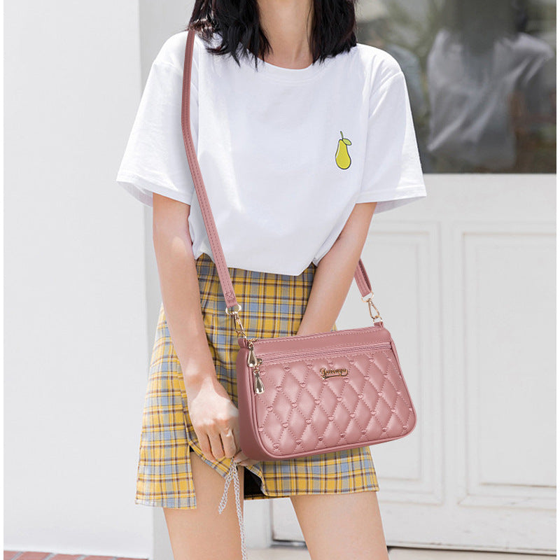 Simple Fashion Solid Color Embroidered Chanel's Style Crossbody Bag