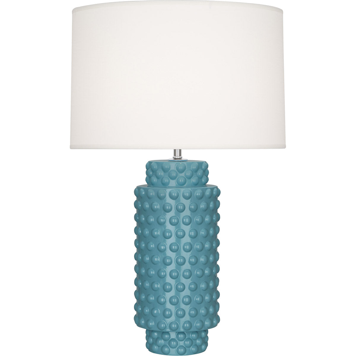 Robert Abbey  Steel Blue Dolly Table Lamp in Steel Blue Glazed Textured Ceramic OB800