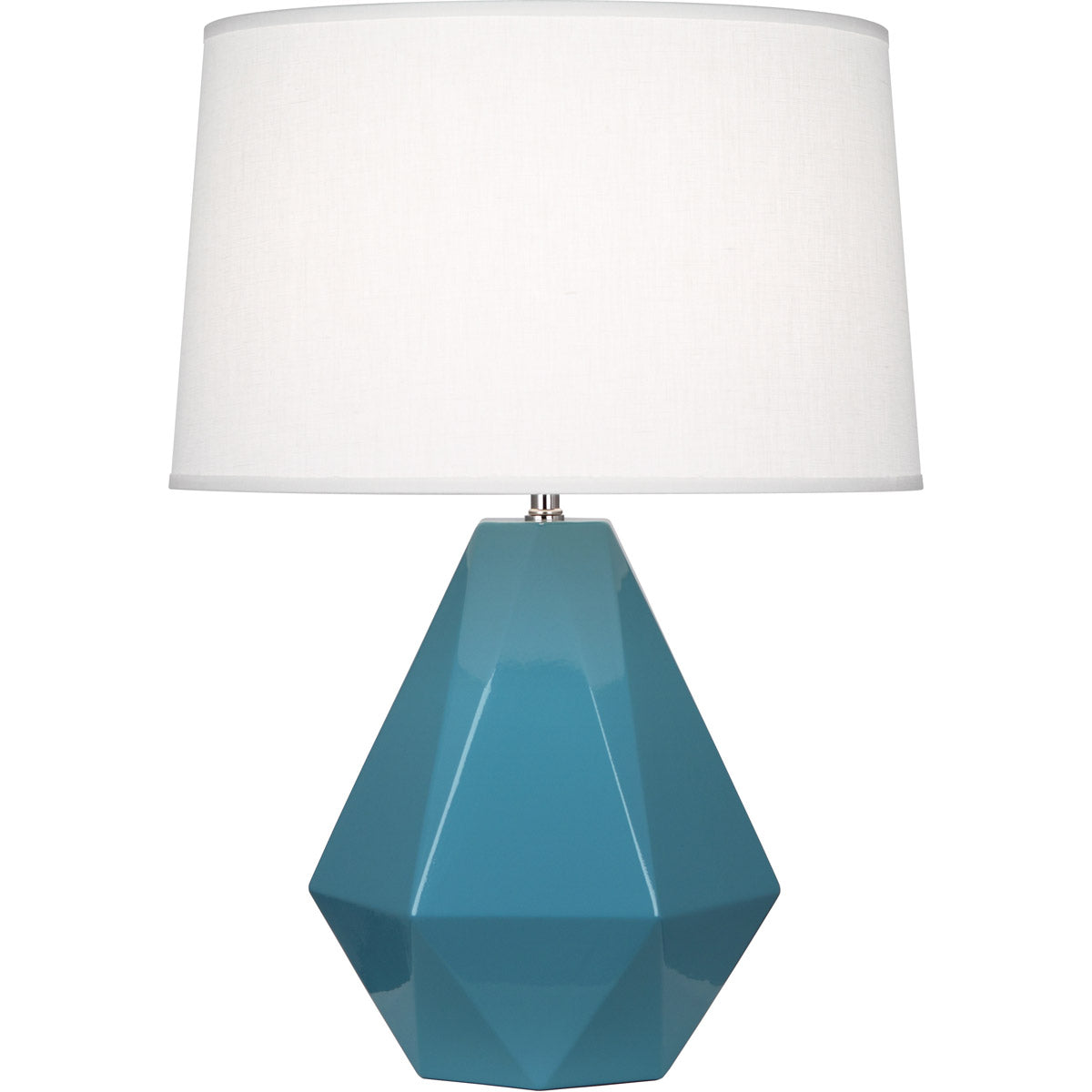 Robert Abbey  Steel Blue Delta Table Lamp in Steel Blue Glazed Ceramic OB930