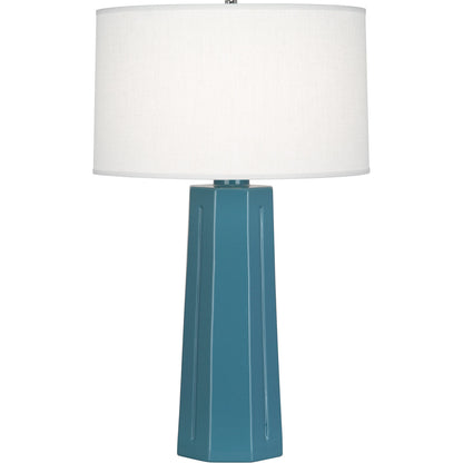 Robert Abbey  Steel Blue Mason Table Lamp in Steel Blue Glazed Ceramic OB960