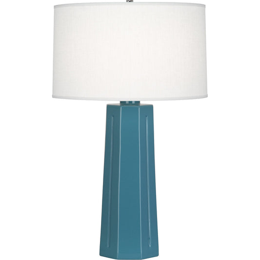 Robert Abbey  Steel Blue Mason Table Lamp in Steel Blue Glazed Ceramic OB960