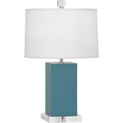 Robert Abbey  Steel Blue Harvey Accent Lamp in Steel Blue Glazed Ceramic OB990