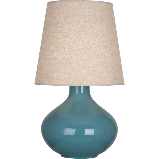 Robert Abbey  Steel Blue June Table Lamp in Steel Blue Glazed Ceramic OB991