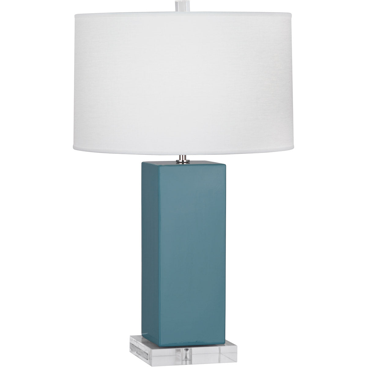 Robert Abbey  Steel Blue Harvey Table Lamp in Steel Blue Glazed Ceramic OB995