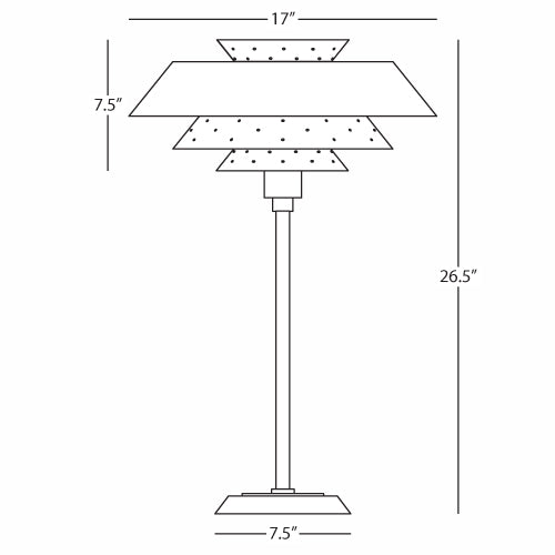 Robert Abbey  Pierce Table Lamp in Piano Black Gloss Finish PB780