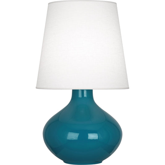 Robert Abbey  Peacock June Table Lamp in Peacock Glazed Ceramic PC993