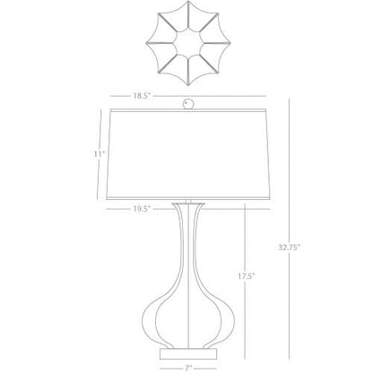 Robert Abbey  Peacock Pike Table Lamp in Peacock Glazed Ceramic with Lucite Base PC996