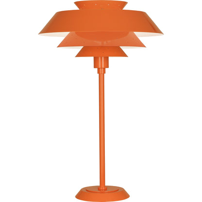 Robert Abbey  Pierce Table Lamp in Tangerine Gloss Powder Coat Finish PM780