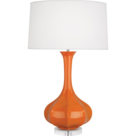 Robert Abbey  Pumpkin Pike Table Lamp in Pumpkin Glazed Ceramic with Lucite Base PM996