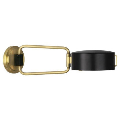 Robert Abbey Simon Wall Swinger in Satin Black Finish with Modern Brass Accents 1597