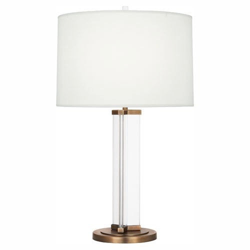 Robert Abbey Fineas Table Lamp in Clear Glass and Aged Brass 472