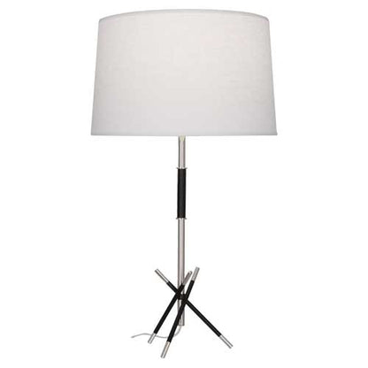 Robert Abbey  Thatcher Table Lamp in Polished Nickel Finish With Matte Black Accents S217