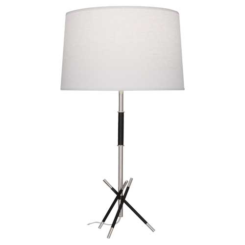 Robert Abbey  Thatcher Table Lamp in Polished Nickel Finish With Matte Black Accents S217