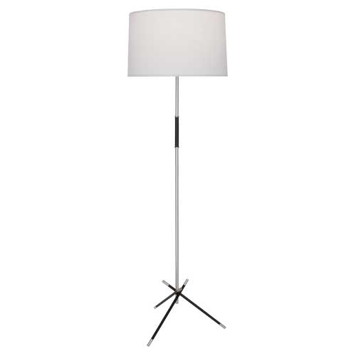 Robert Abbey  Thatcher Floor Lamp in Polished Nickel Finish With Matte Black Accents S218